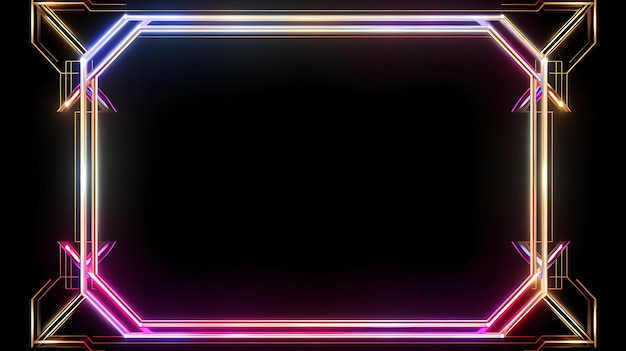 un cadre avec des lumières colorées et un cadre qui dit " en bas à droite "