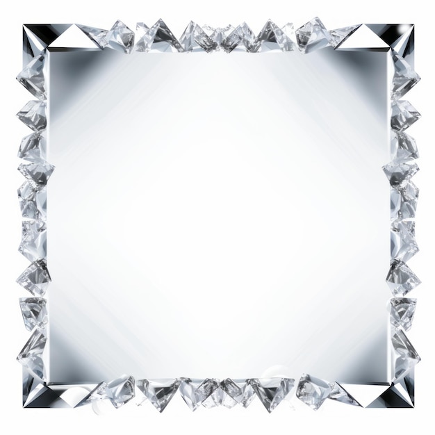 un cadre de miroir carré avec des diamants dessus