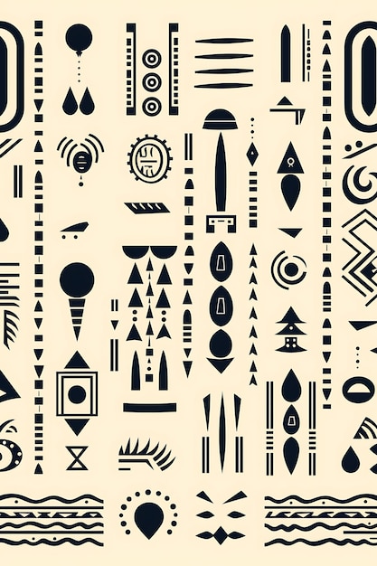 Photo cadre de motifs africains découpés au laser par cnc présentant une collection de contours plats de tatouages complexes