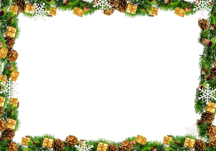 Photo cadre de noël isolé sur fond blanc