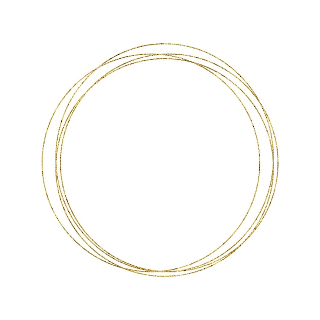 Photo cadre ovale rond géométrique or isolé sur fond blanc