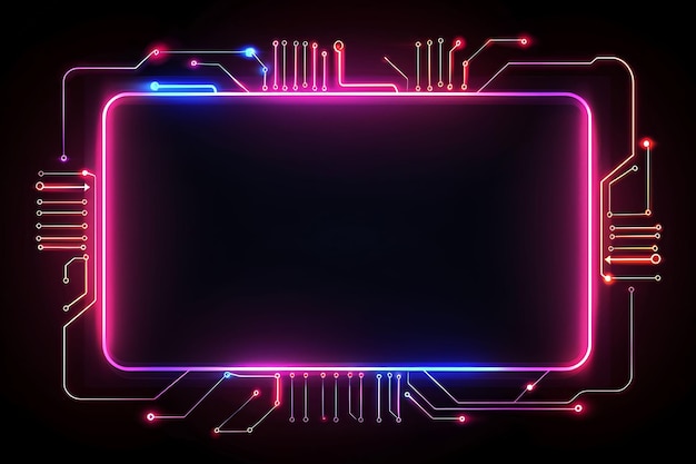Photo cadre d'un panneau de circuits avec un panneau rectangulaire tech inspiration collage y2k clipart design