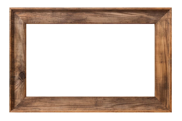 Photo cadre photo en bois isolé sur fond blanc
