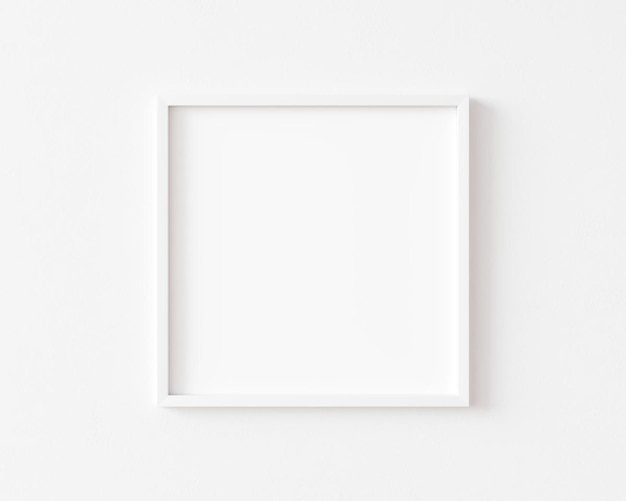 Photo cadre photo carré blanc sur mur blanc illustration 3d