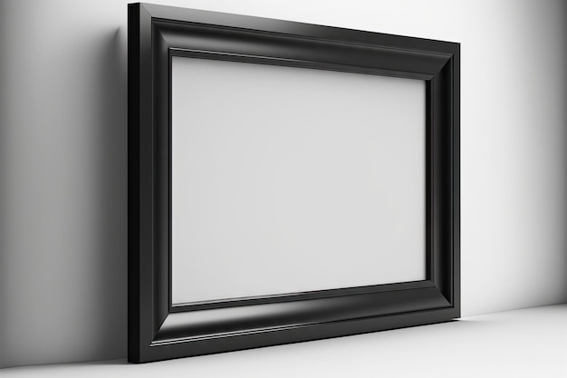 Cadre photo noir horizontal réaliste isolé sur fond blanc