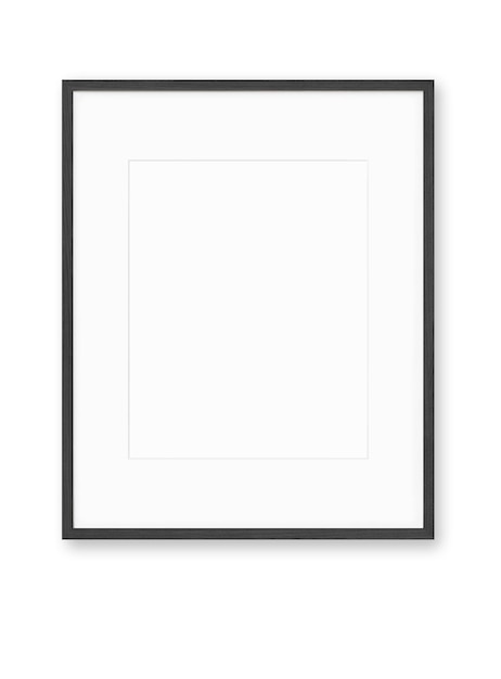 Un cadre photo noir sur un mur blanc