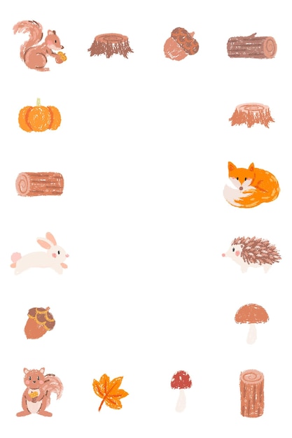 Cadre png d'automne à fond transparent