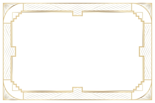 Cadre PNG dans le style art déco de Gatsby sur fond transparent