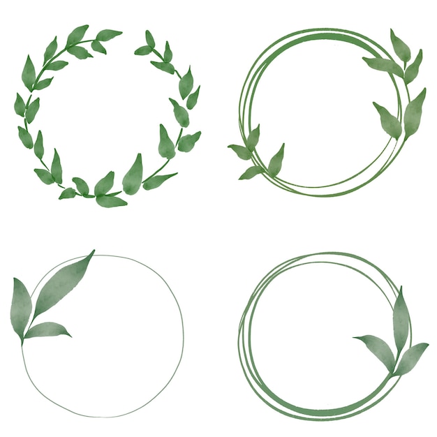 Cadre png avec ensemble de conception de feuille