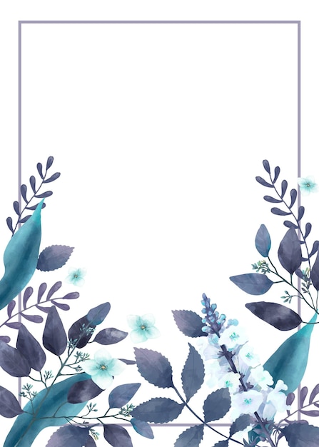 Le cadre png de la feuille d'aquarelle à fond transparent