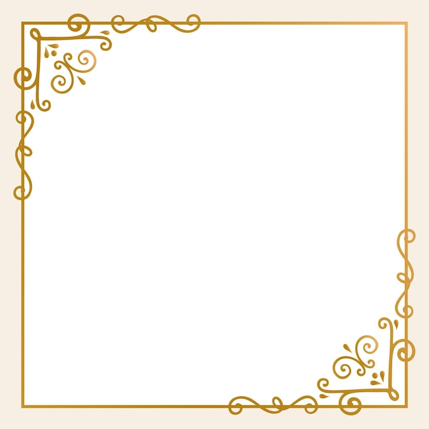 Cadre png en or de luxe à fond transparent