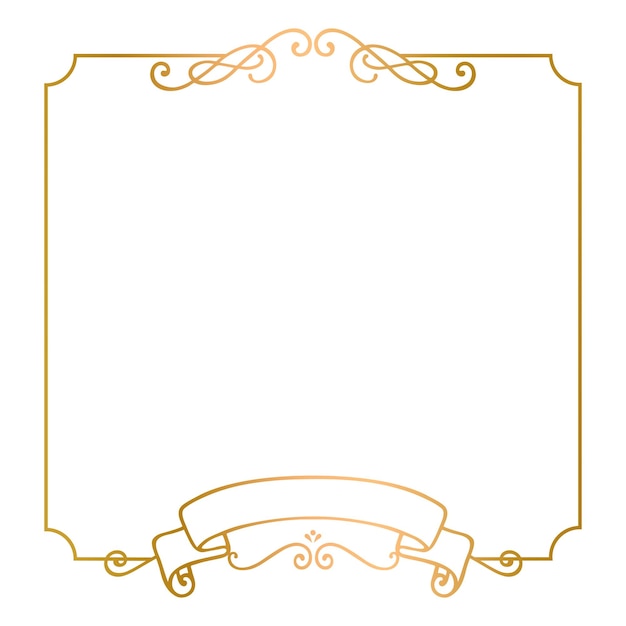 Cadre png en or de luxe à fond transparent