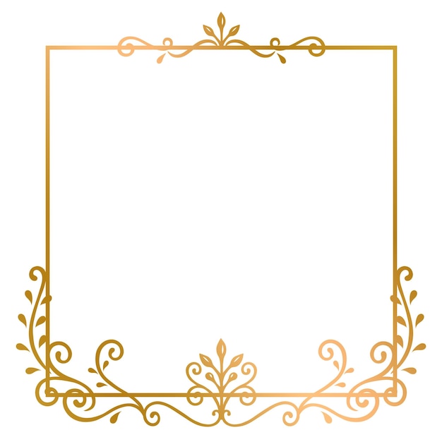 Cadre png en or de luxe à fond transparent
