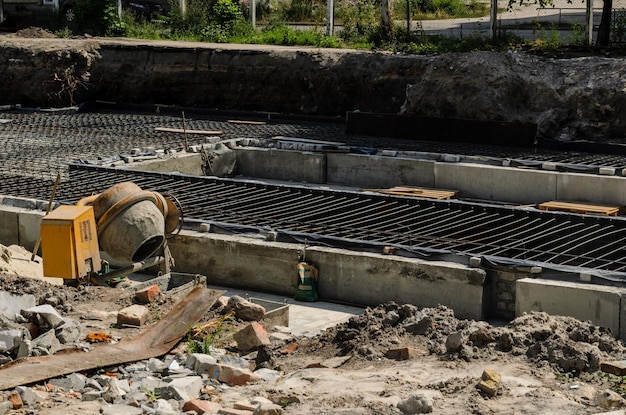 Cadre pour la fondation du bâtiment