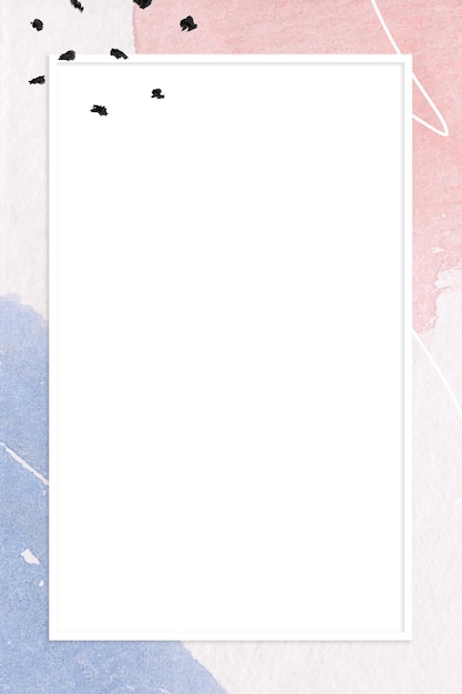 Cadre rectangle sur fond à aquarelle de Memphis