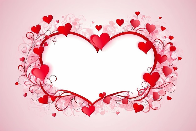 Photo le cadre romantique des cœurs, le décor du jour de la saint-valentin, le vecteur.
