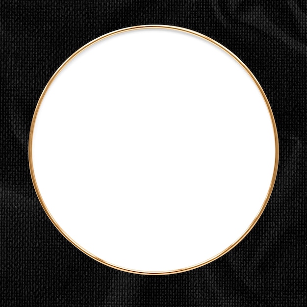 Cadre rond en or sur un élément de conception de fond à texture noire