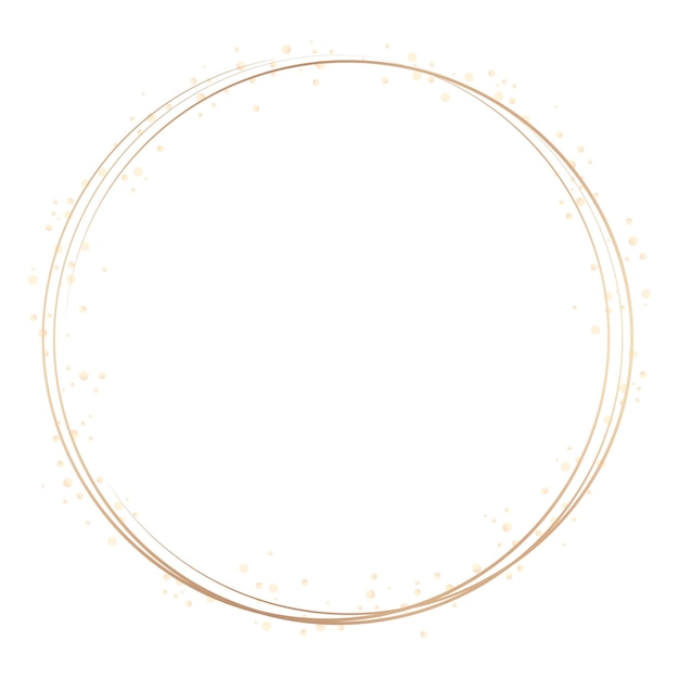 Cadre rond en or png forme géométrique fond transparent