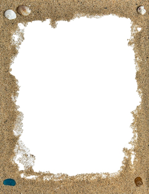 Cadre de sable avec fond blanc