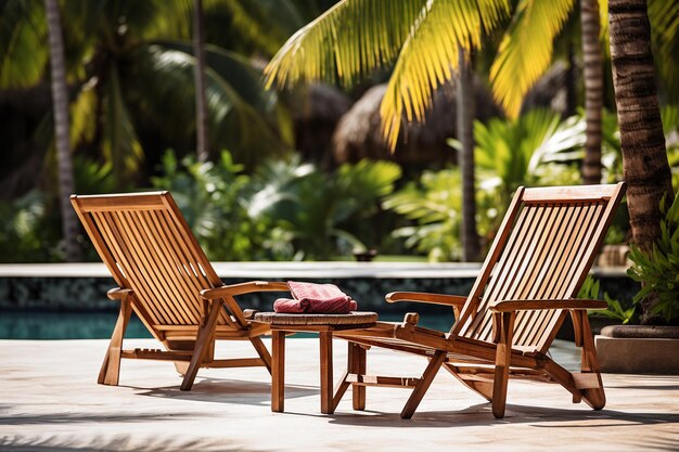 Un cadre de spa tranquille au bord de la piscine