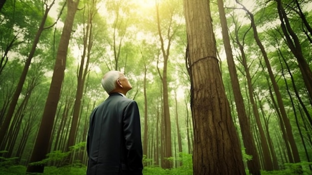 Cadre supérieur ou dirigeant d'un parc forestier ou d'une initiative écoresponsable AI générative