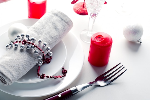 Cadre de table de Noël en rouge