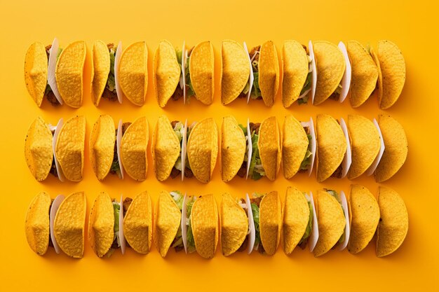 Cadre de tacos en papier vu de haut