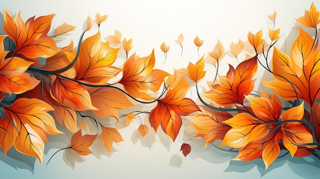 Cadre ultra détaillé avec érables d'automne et autres