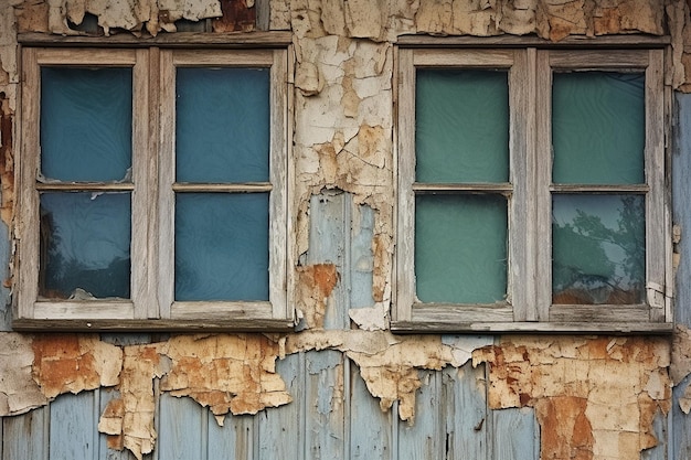Photo cadres de fenêtres anciens en bois patiné