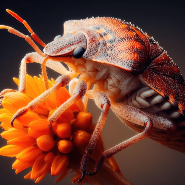 cafard sur un arrière-plan de macro-insecte de feuille