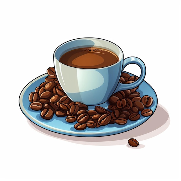 Café 2d illustration vectorielle dessin animé sur fond blanc