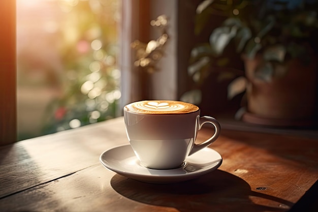 un café chaud parfait sur la table