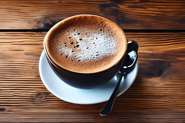 Café Double Espresso avec morceau de gâteau