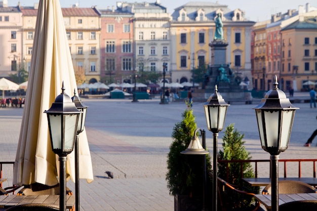 Café du marché de la ville de Cracovie