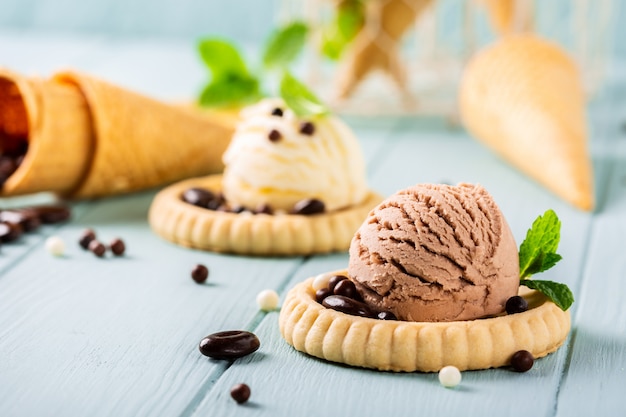 Café fait maison et glace au chocolat