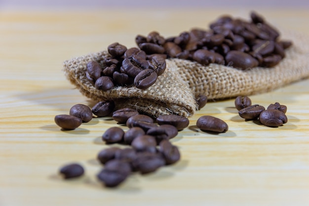 Café en grains sélectif et grains hachés