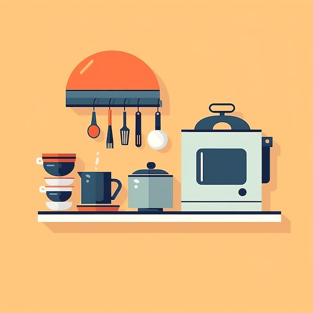 Café d'illustration design plat