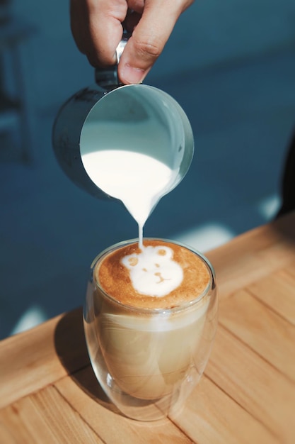 Café latte art au café