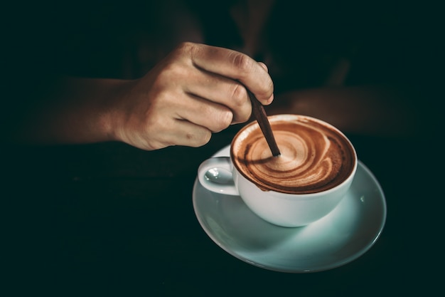 Café Latte Art en verre céramique blanc