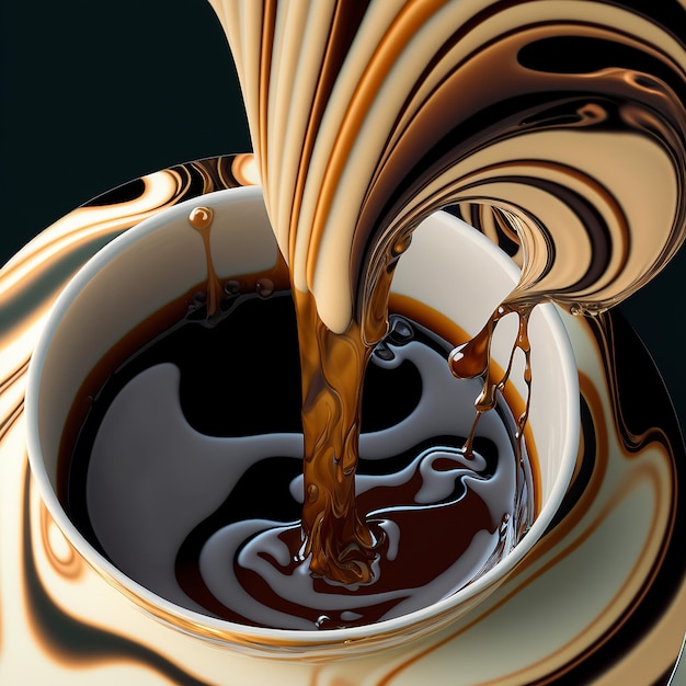 Café liquide abstrait