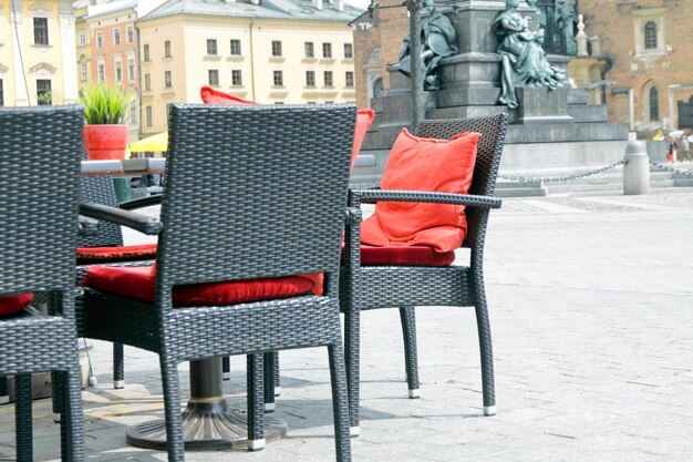 Café sur le marché de la ville