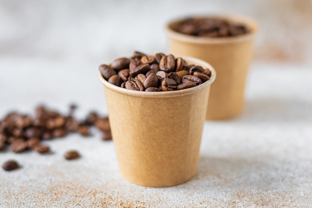 café mousseux gobelet en papier jetable frais et frais pause zéro déchet