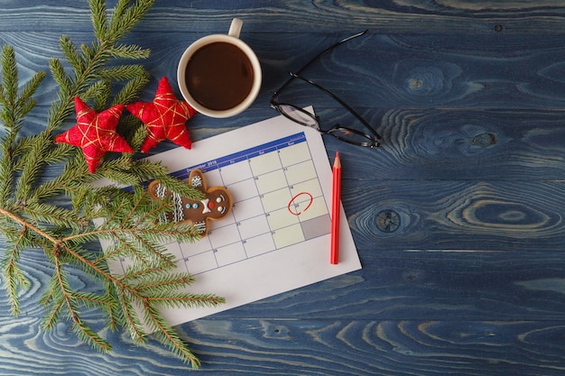 Café de Noël avec décoration de Noël