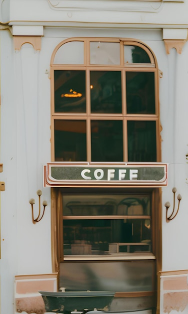 café vintage avec mur en bois