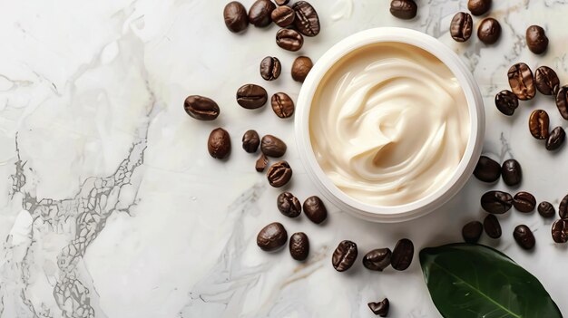 Photo la caféine renforce la crème pour le corps