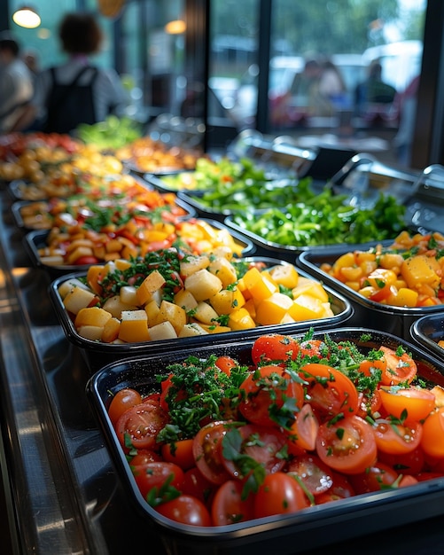 Une cafétéria scolaire servant des repas nutritifs