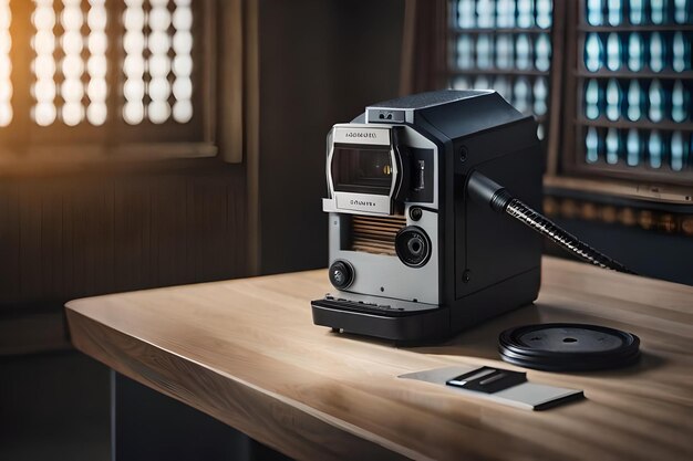 Photo une cafetière noire avec un stylo sur le dessus.