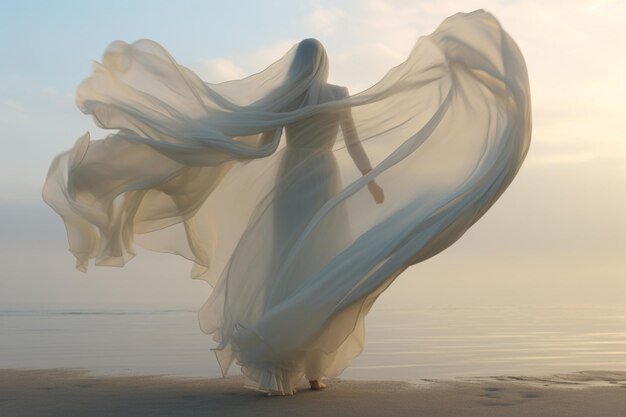 Photo un caftan flottant et flottant capturé en mouvement au 00283 01