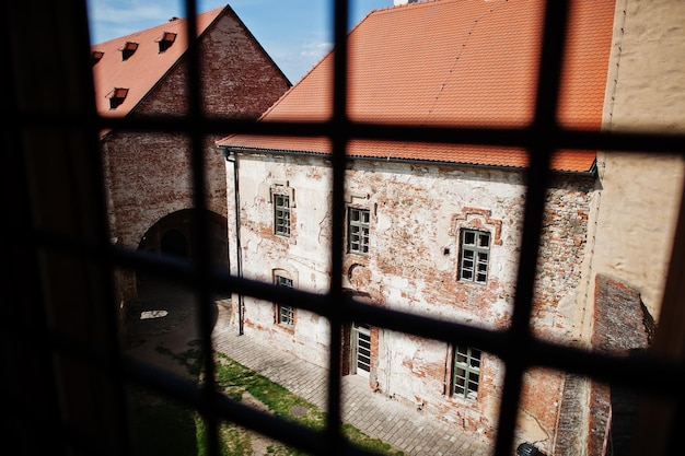 Cage de fenêtre au château de Veveri République tchèque Ville de Brno Région de Moravie du Sud