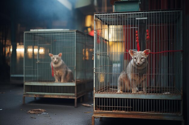 Photo des cages d'animaux mystérieuses